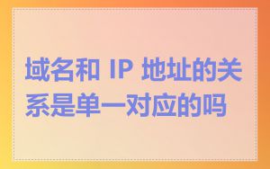 域名和 IP 地址的关系是单一对应的吗