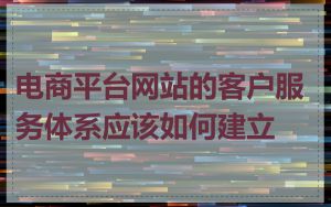 电商平台网站的客户服务体系应该如何建立