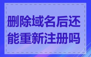 删除域名后还能重新注册吗