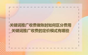 关键词推广收费做账时如何区分费用_关键词推广收费的定价模式有哪些