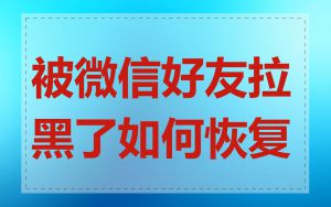 被微信好友拉黑了如何恢复