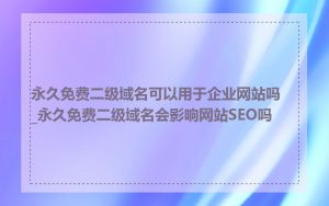 永久免费二级域名可以用于企业网站吗_永久免费二级域名会影响网站SEO吗