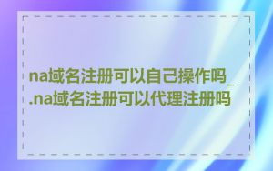 na域名注册可以自己操作吗_.na域名注册可以代理注册吗