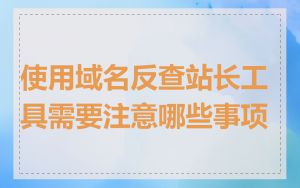 使用域名反查站长工具需要注意哪些事项