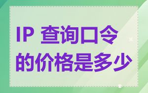 IP 查询口令的价格是多少