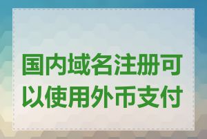 国内域名注册可以使用外币支付吗