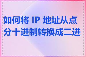 如何将 IP 地址从点分十进制转换成二进制