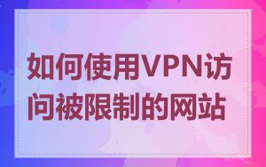 如何使用VPN访问被限制的网站