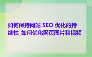 如何保持网站 SEO 优化的持续性_如何优化网页图片和视频