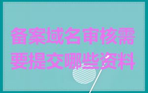 备案域名审核需要提交哪些资料