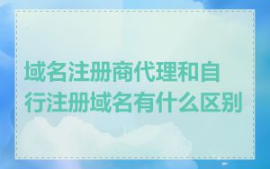 域名注册商代理和自行注册域名有什么区别