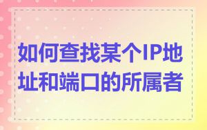 如何查找某个IP地址和端口的所属者