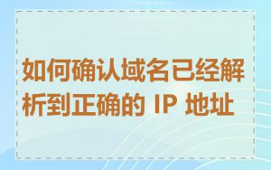 如何确认域名已经解析到正确的 IP 地址