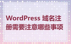 WordPress 域名注册需要注意哪些事项