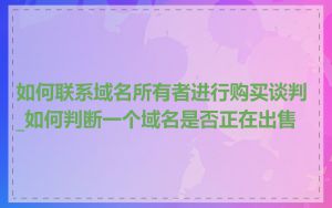 如何联系域名所有者进行购买谈判_如何判断一个域名是否正在出售