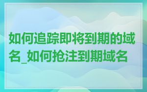 如何追踪即将到期的域名_如何抢注到期域名