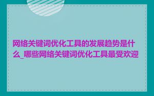 网络关键词优化工具的发展趋势是什么_哪些网络关键词优化工具最受欢迎