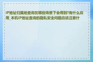 IP地址归属地查询在哪些场景下会用到?有什么应用_本机IP地址查询的隐私安全问题应该注意什么