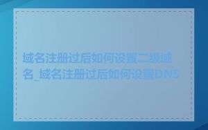 域名注册过后如何设置二级域名_域名注册过后如何设置DNS