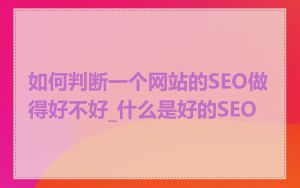 如何判断一个网站的SEO做得好不好_什么是好的SEO