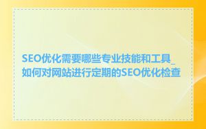 SEO优化需要哪些专业技能和工具_如何对网站进行定期的SEO优化检查