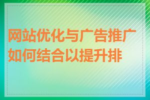 网站优化与广告推广如何结合以提升排名