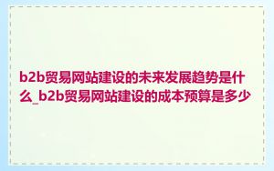 b2b贸易网站建设的未来发展趋势是什么_b2b贸易网站建设的成本预算是多少