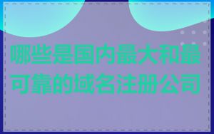 哪些是国内最大和最可靠的域名注册公司