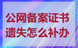 公网备案证书遗失怎么补办