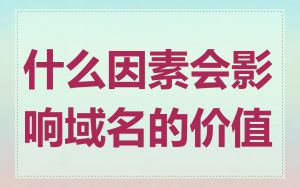 什么因素会影响域名的价值