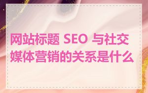 网站标题 SEO 与社交媒体营销的关系是什么