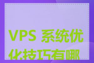 VPS 系统优化技巧有哪些