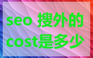 seo 搜外的cost是多少