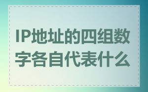 IP地址的四组数字各自代表什么