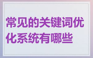 常见的关键词优化系统有哪些