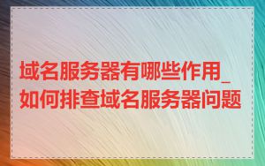 域名服务器有哪些作用_如何排查域名服务器问题