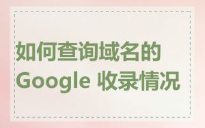 如何查询域名的 Google 收录情况