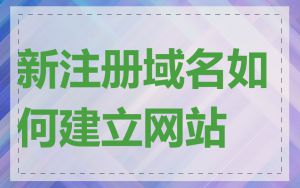 新注册域名如何建立网站