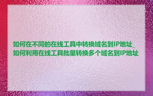 如何在不同的在线工具中转换域名到IP地址_如何利用在线工具批量转换多个域名到IP地址