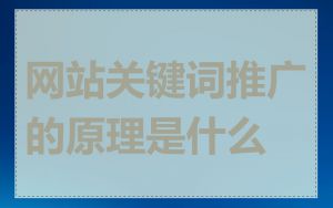 网站关键词推广的原理是什么