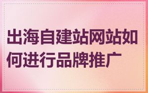 出海自建站网站如何进行品牌推广