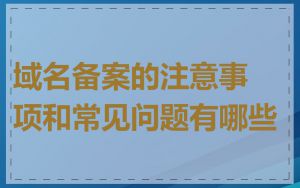 域名备案的注意事项和常见问题有哪些