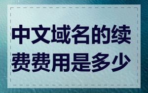 中文域名的续费费用是多少