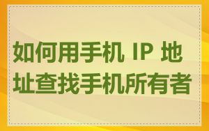 如何用手机 IP 地址查找手机所有者