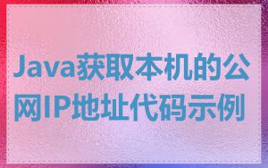 Java获取本机的公网IP地址代码示例