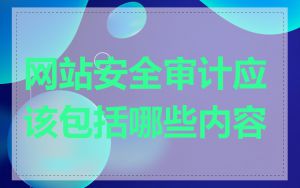 网站安全审计应该包括哪些内容