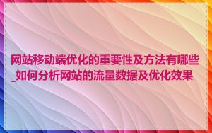 网站移动端优化的重要性及方法有哪些_如何分析网站的流量数据及优化效果