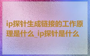 ip探针生成链接的工作原理是什么_ip探针是什么