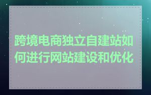 跨境电商独立自建站如何进行网站建设和优化