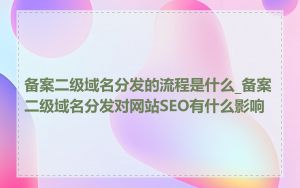 备案二级域名分发的流程是什么_备案二级域名分发对网站SEO有什么影响